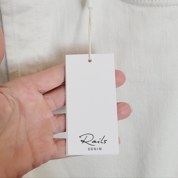 🆕️ Rails Getty Crop Wide Leg Jeans in Ecru Patchwork - Picture 10 of 16